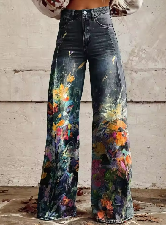 Alaira | Retro Boho bukser med vidde ben