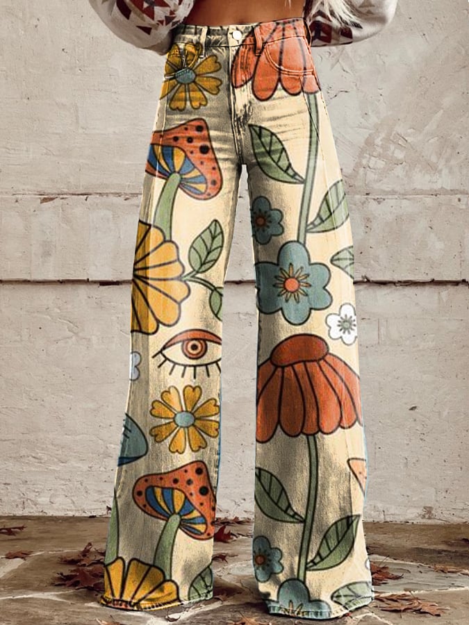 Selva | Bohemian vintage bukser med vidde ben