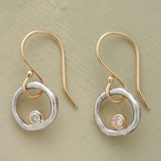 Callista | Vintage guld & sølv zirconia øreringe