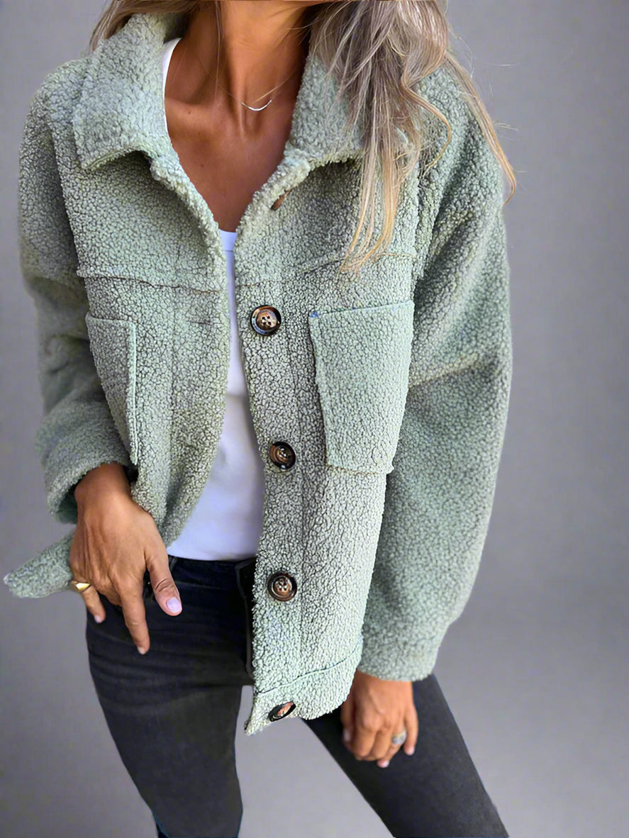 Brienne | Hyggelig Cropped Sherpajakke