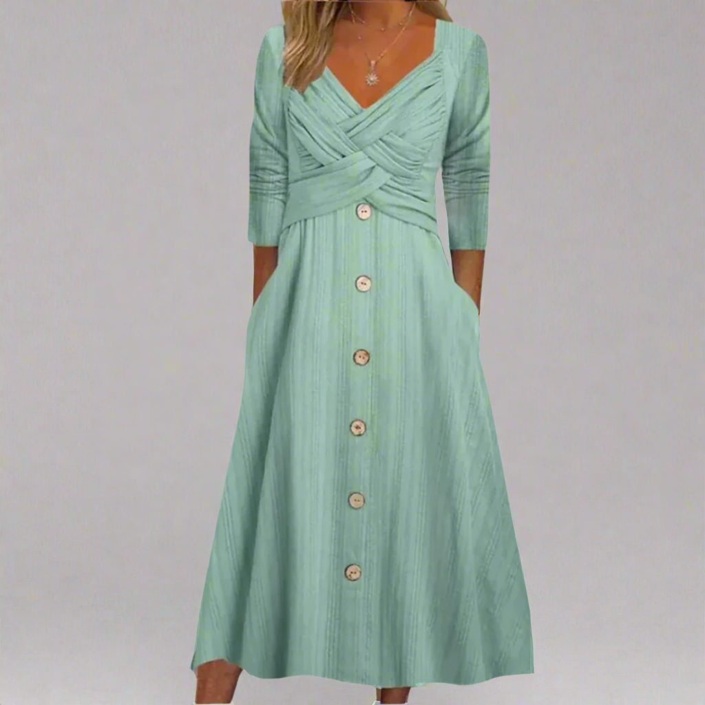 Marielle | Slankende Crossover Button Dress