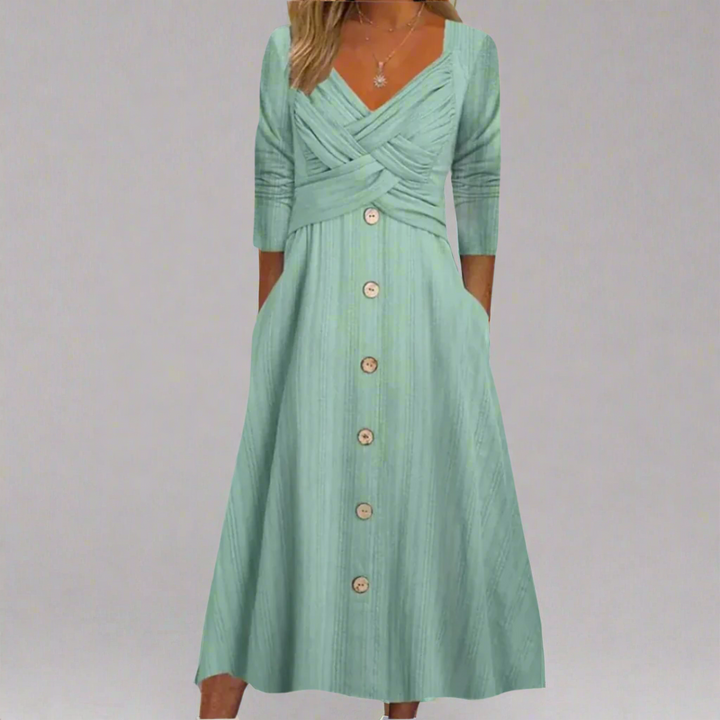 Marielle | Slankende Crossover Button Dress