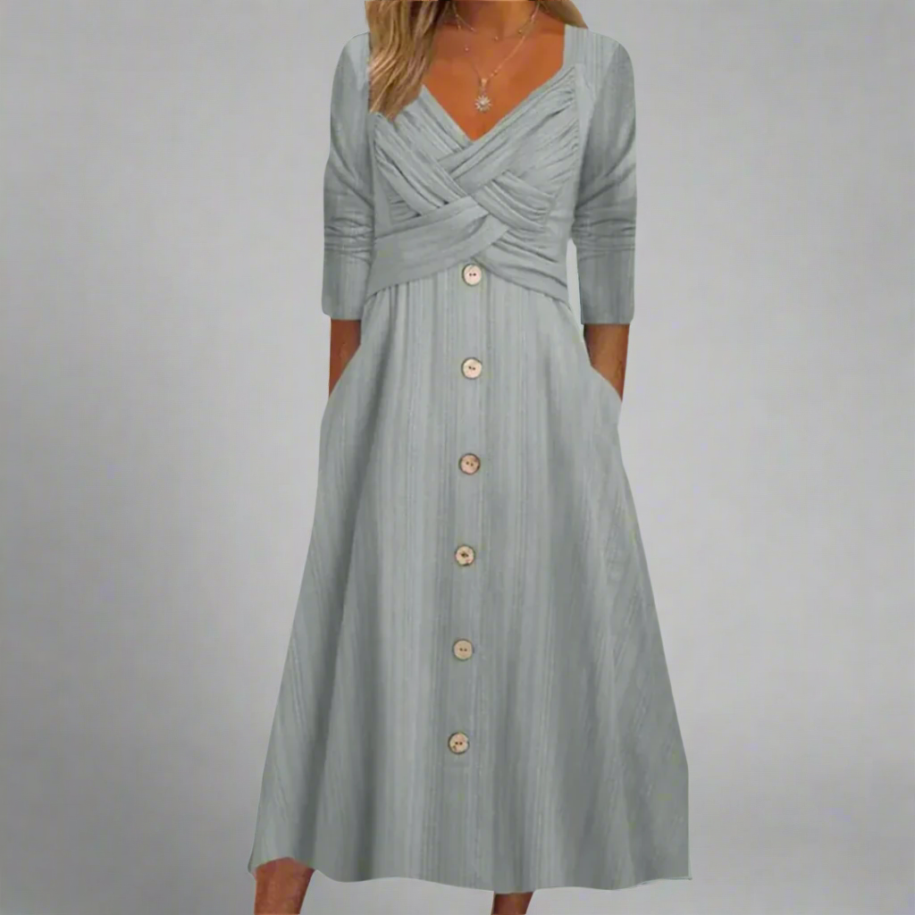 Marielle | Slankende Crossover Button Dress