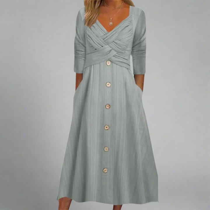 Marielle | Slankende Crossover Button Dress