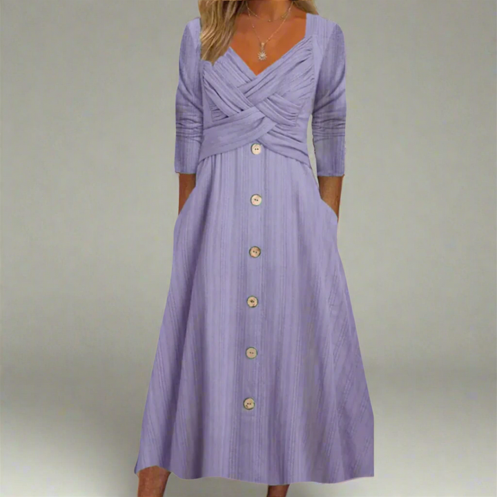 Marielle | Slankende Crossover Button Dress