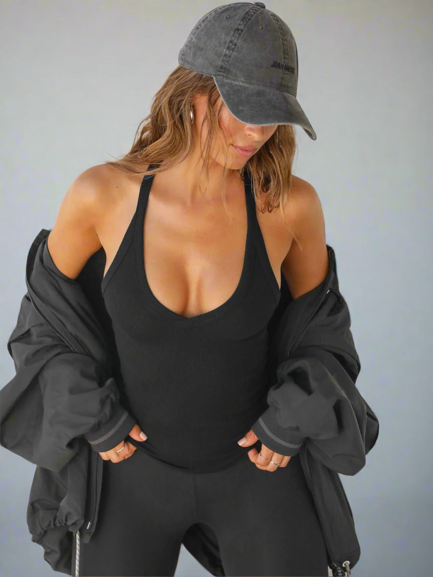 Liora | Ribbet Deep-V Racerback Tank Top