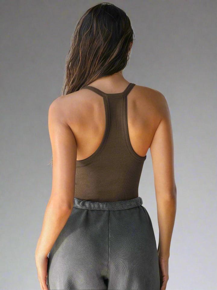 Liora | Ribbet Deep-V Racerback Tank Top