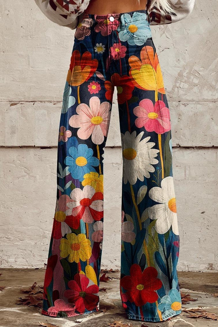 Zafira | Boho Revival bukser med brede ben