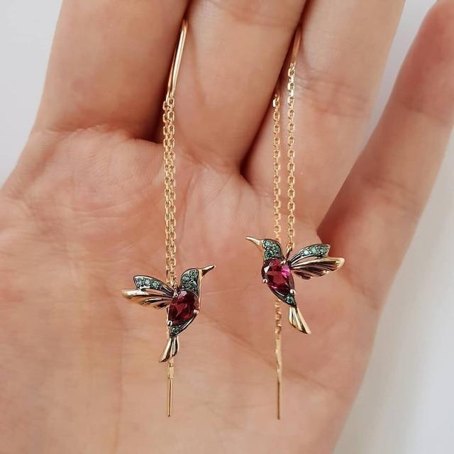 Aurelia | Glitrende Hummingbird dråbeøreringe