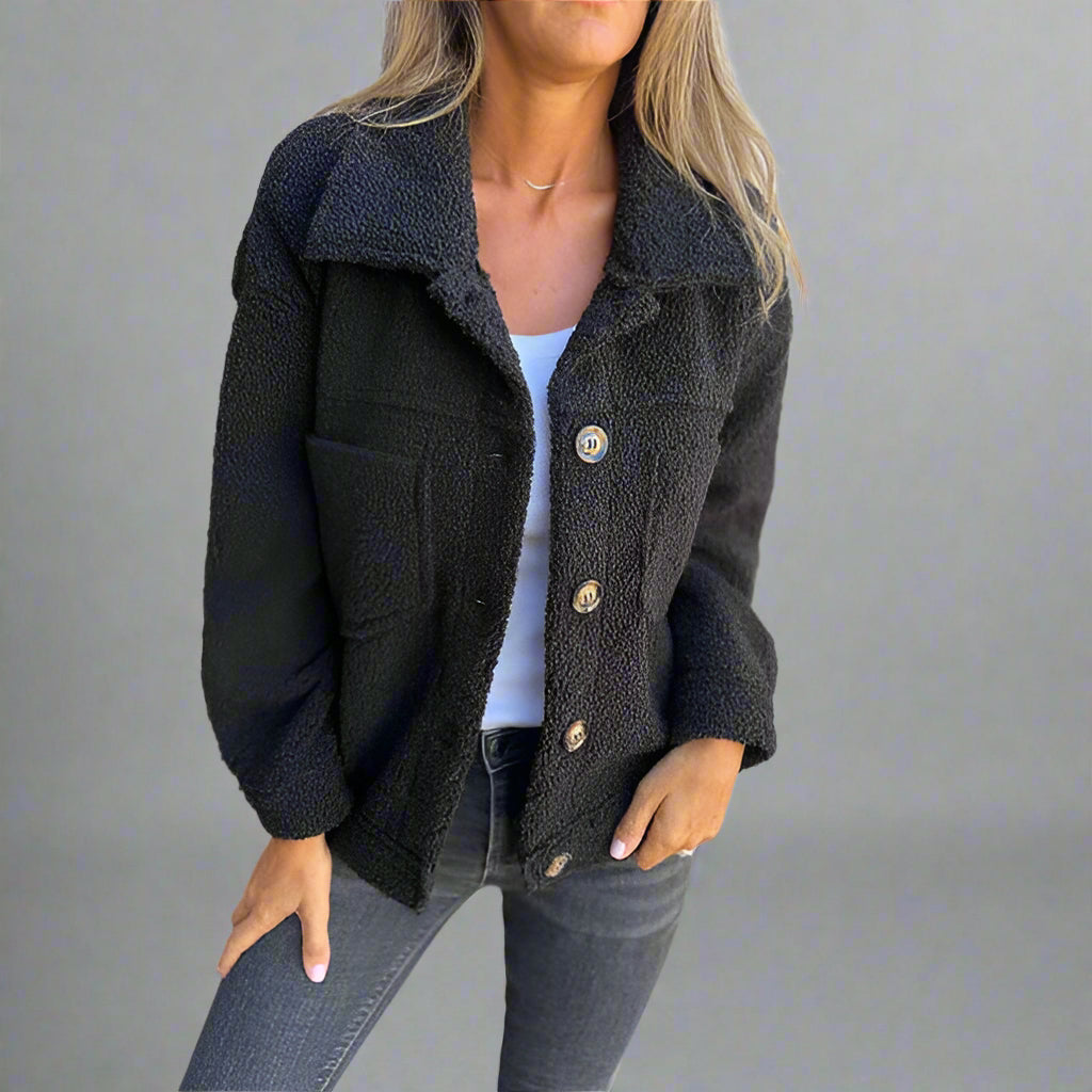 Brienne | Hyggelig Cropped Sherpajakke